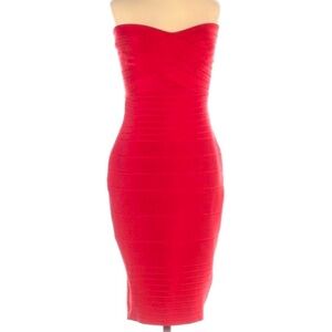 Few Moda New York BodyCon stretch Strapless Mini Dress red small